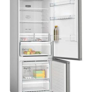 Bosch free-standing fridge-freezer with freezer at bottom 186 x 70 cm Stainless steel look Model : KGN55VL20M
