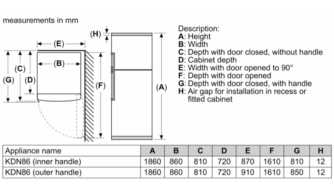 Bosch free-standing fridge-freezer with freezer at top 186 x 86 cm Brushed steel anti-fingerprint, Total No Frost Model : KDN86AI31M - Image 7
