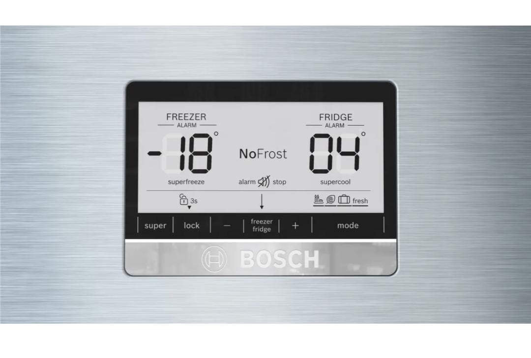 Bosch free-standing fridge-freezer with freezer at top 186 x 86 cm Brushed steel anti-fingerprint, Total No Frost Model : KDN86AI31M - Image 6