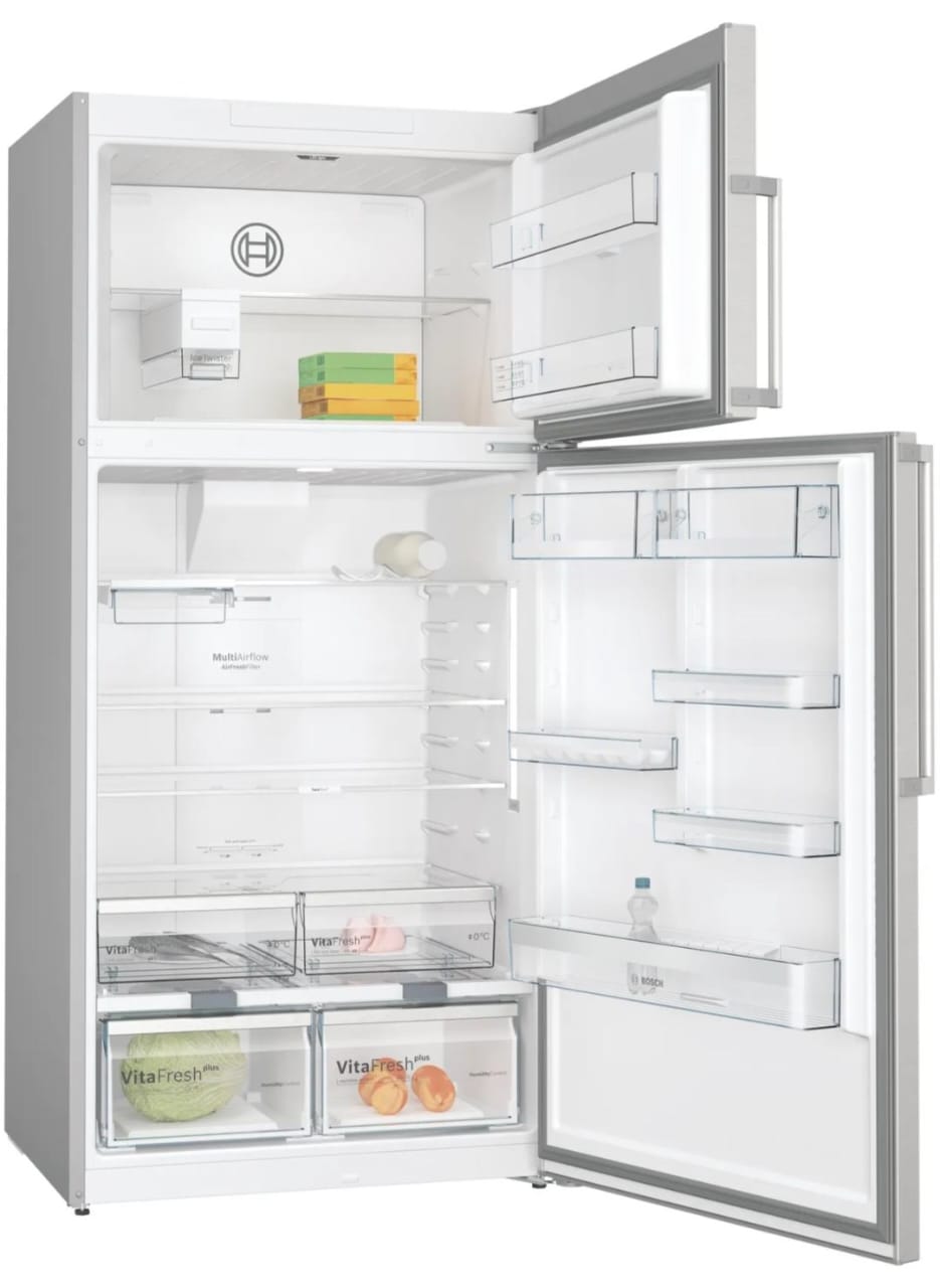 Bosch free-standing fridge-freezer with freezer at top 186 x 86 cm Brushed steel anti-fingerprint, Total No Frost Model : KDN86AI31M - Image 2