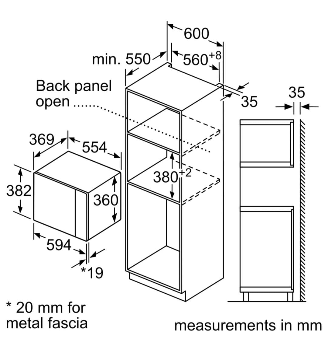 Bosch Series 6 Built-In Microwave with grill 59 x 38 cm Stainless steel Model : BEL554MS0M - Image 5