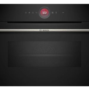 Bosch Series 8 built-in compact oven with microwave function 60 x 45 cm Black Model : CMG7241B1M