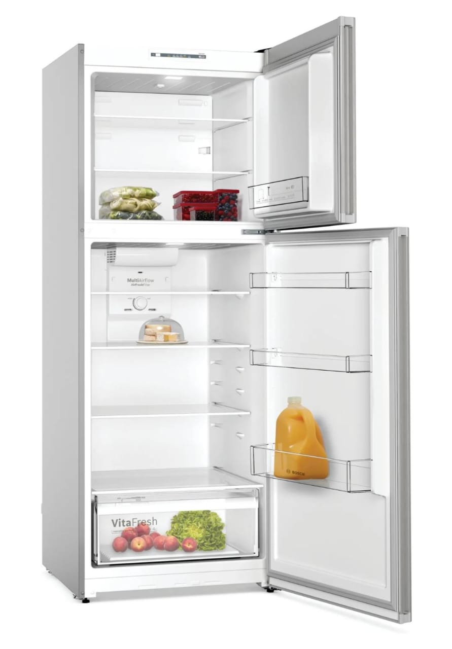 Bosch Series 4 free-standing fridge-freezer with freezer at top 186 x 70 cm Stainless steel look, Total No Frost Model : KDN55NLE0M - Image 2